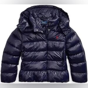 Ralph Lauren Down Hooded Peplum Jacket